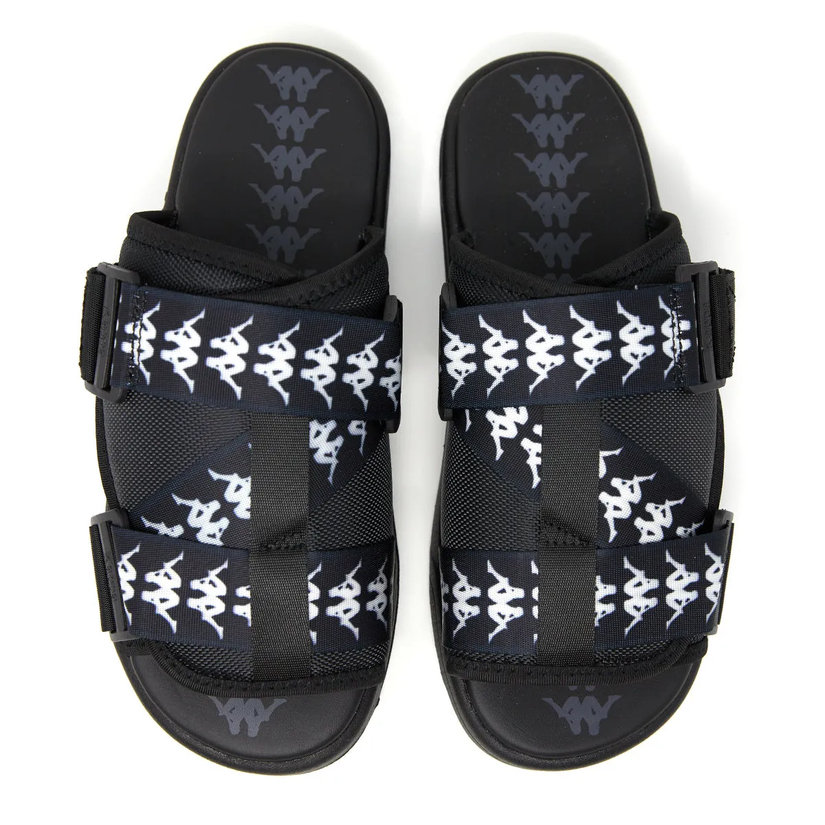 222 Banda Mitel 1 Sandals - Black White Black