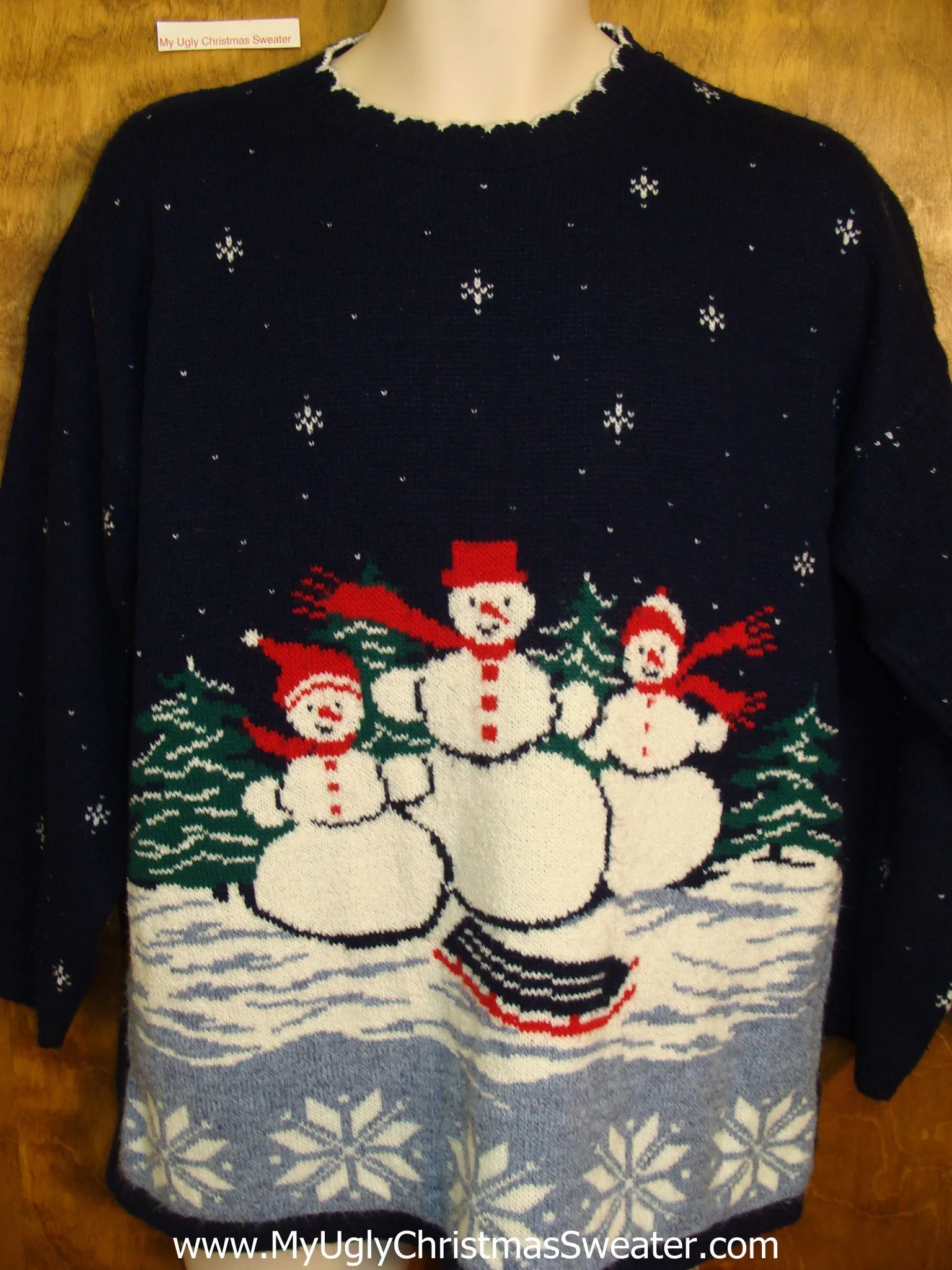 80s Snowman Trio Horrible Ugly Christmas Sweater Pullover