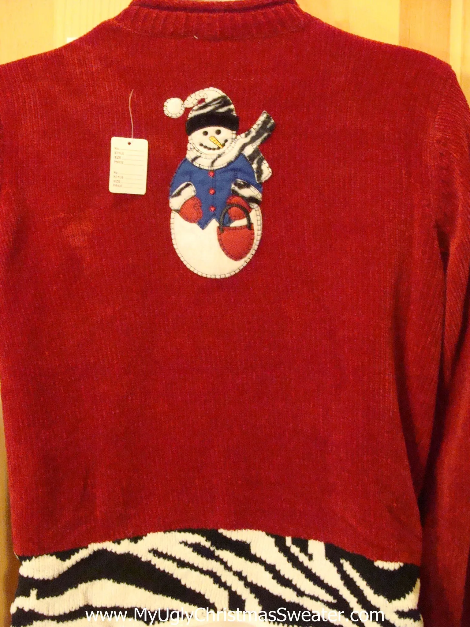 Animal Print Snowmen Tacky Christmas Sweater