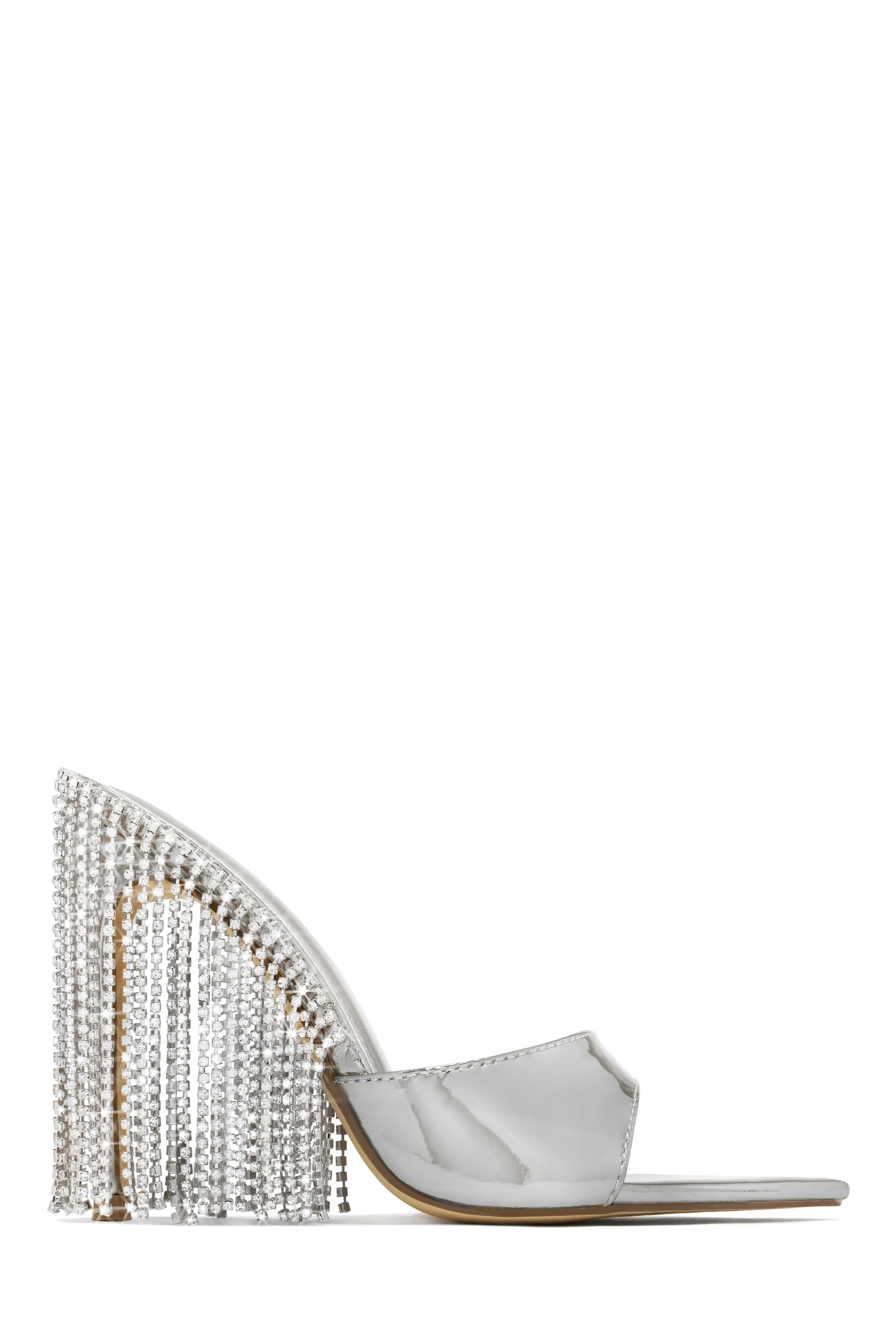 Atelier Dangle Embellished High Heel Mules - Nude