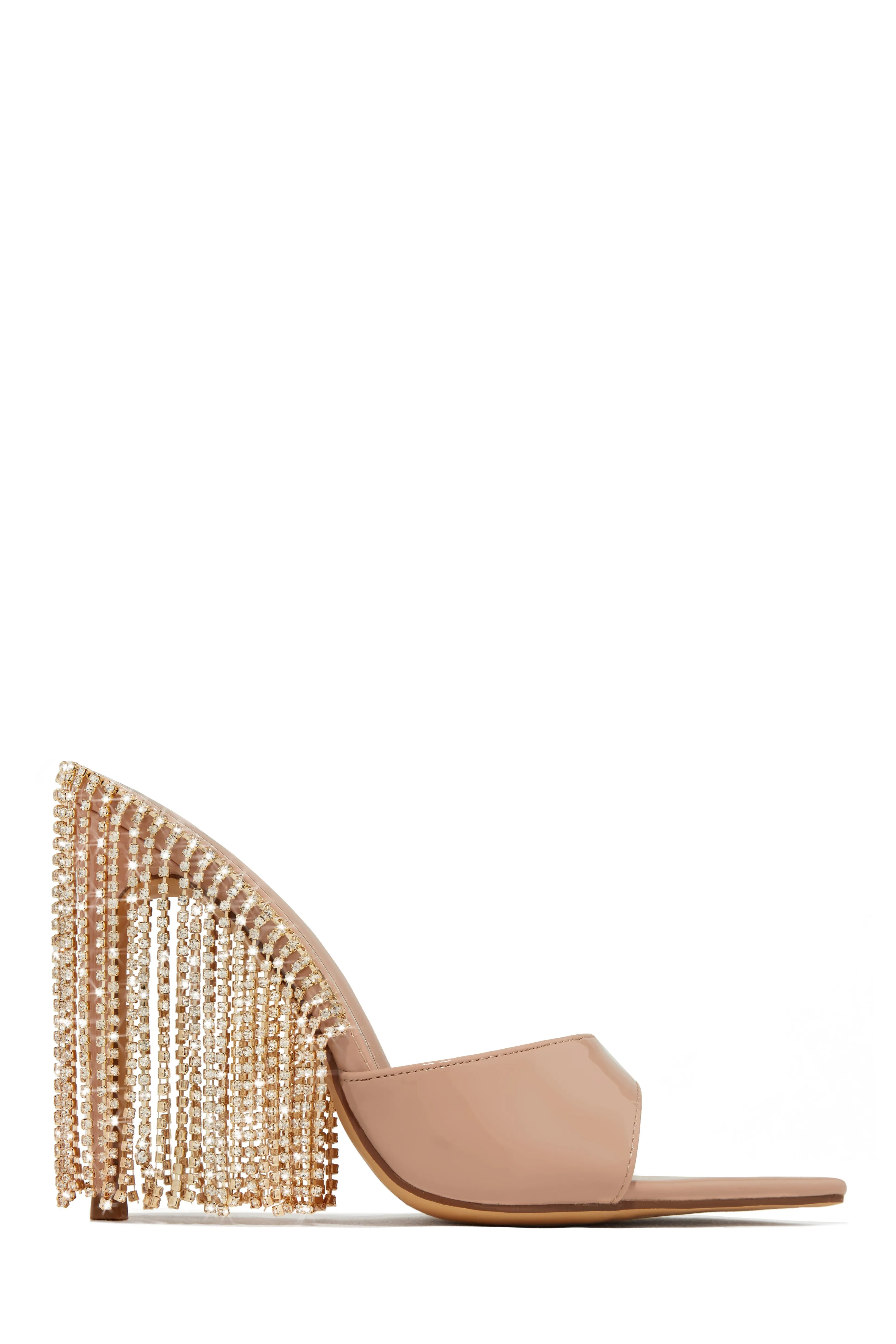 Atelier Dangle Embellished High Heel Mules - Nude