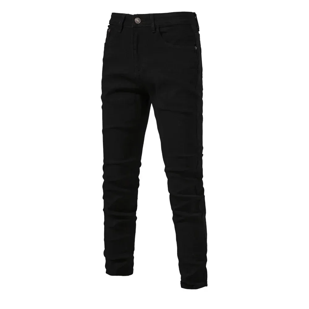 Autumn Denim Jeans Pants Men Slim Fit Straight Jeans for Men Quality Cotton Business Casual Wear Mens Denim Pants