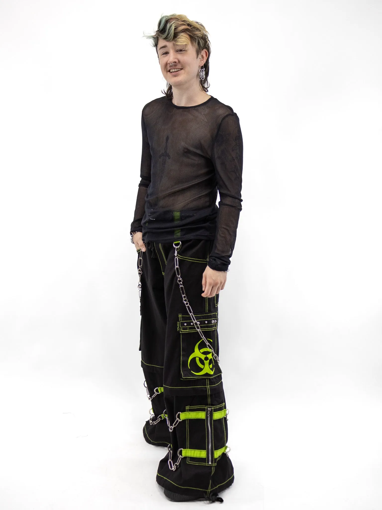 Biohazard Zip Off Pant- Lime TRIPP NYC