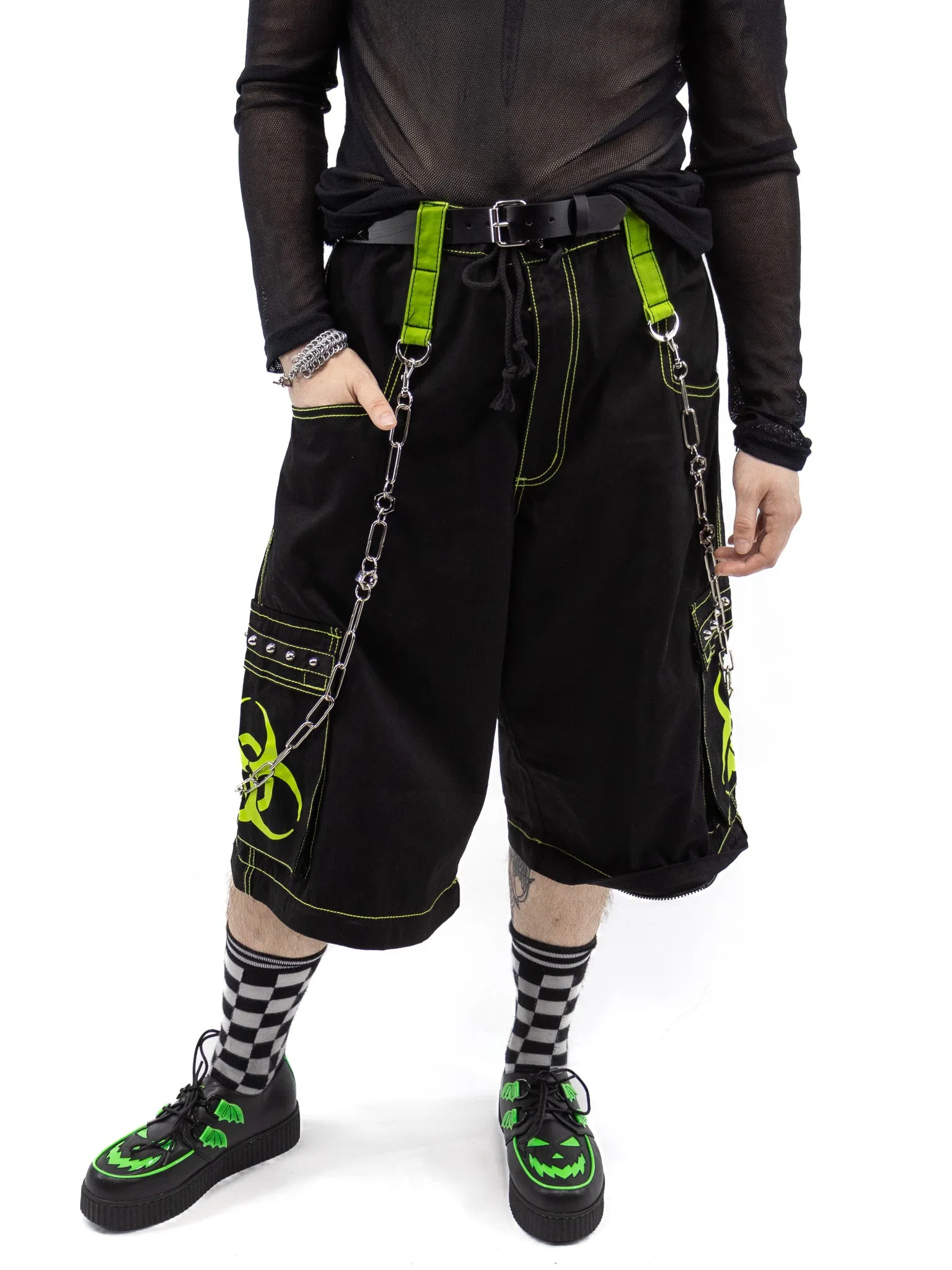 Biohazard Zip Off Pant- Lime TRIPP NYC