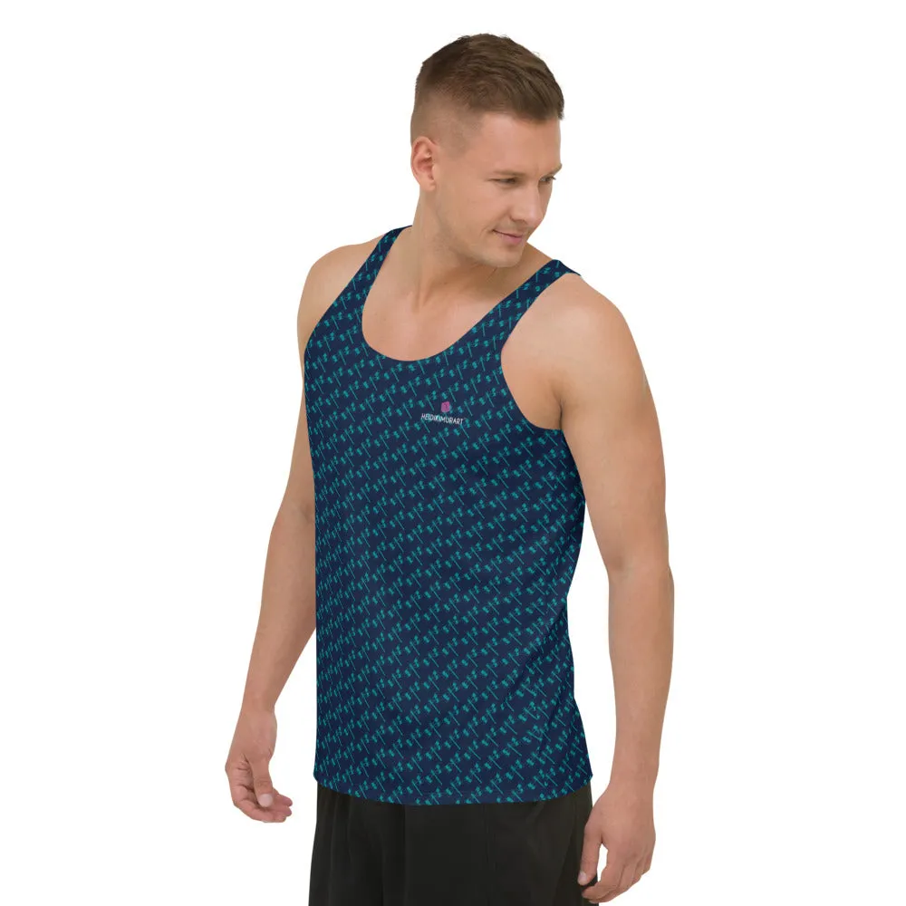 Blue Dragonfly Unisex Tank Top, Men's or Women's Designer Premium Tank Top-Made in USA/EU/MX