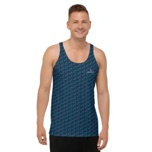 Blue Dragonfly Unisex Tank Top, Men's or Women's Designer Premium Tank Top-Made in USA/EU/MX