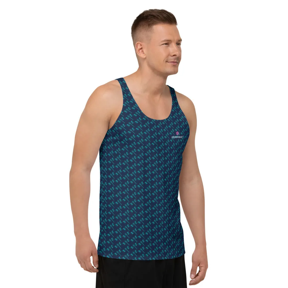 Blue Dragonfly Unisex Tank Top, Men's or Women's Designer Premium Tank Top-Made in USA/EU/MX