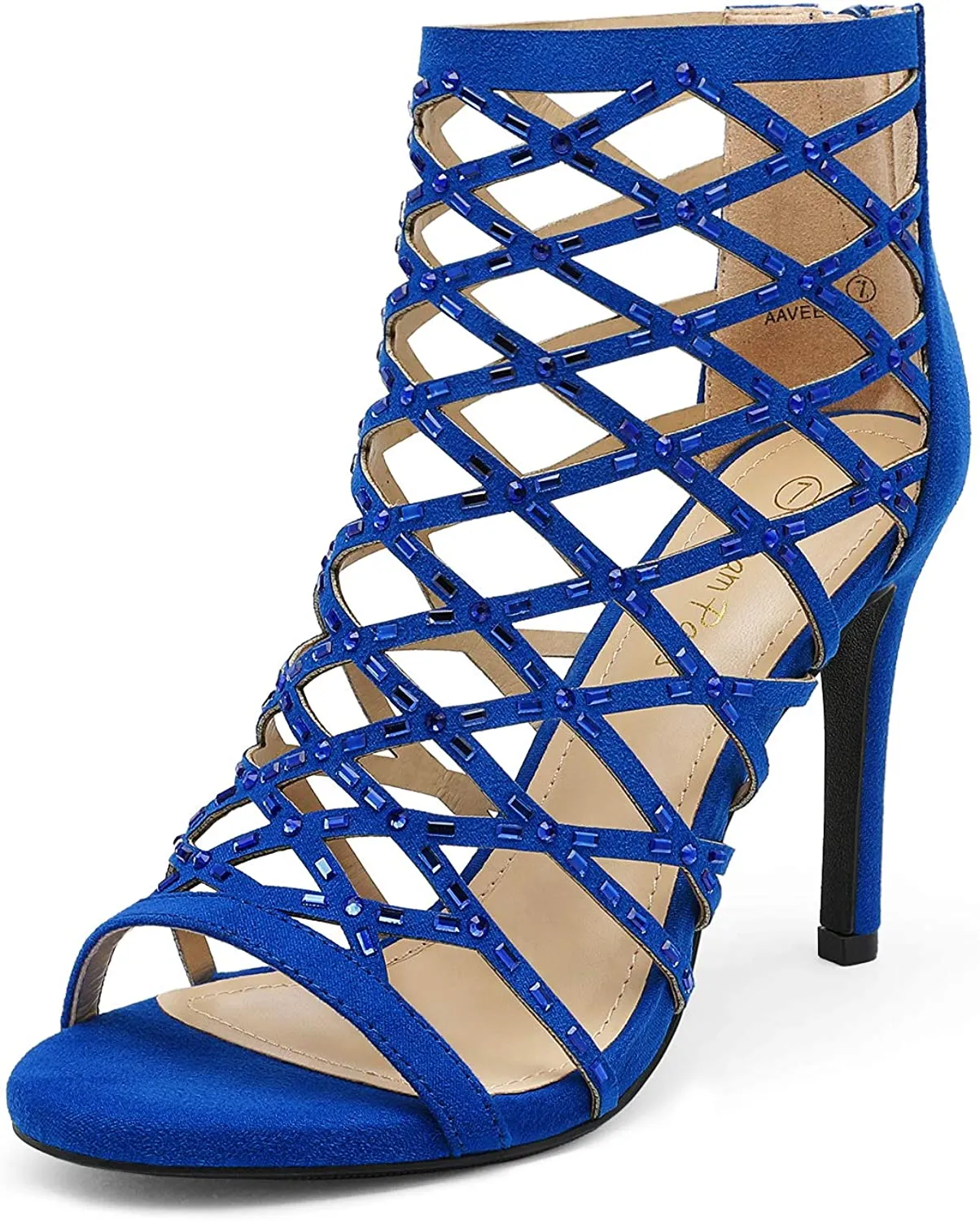 Blue Womens Crisscross Strap Stiletto Sandals