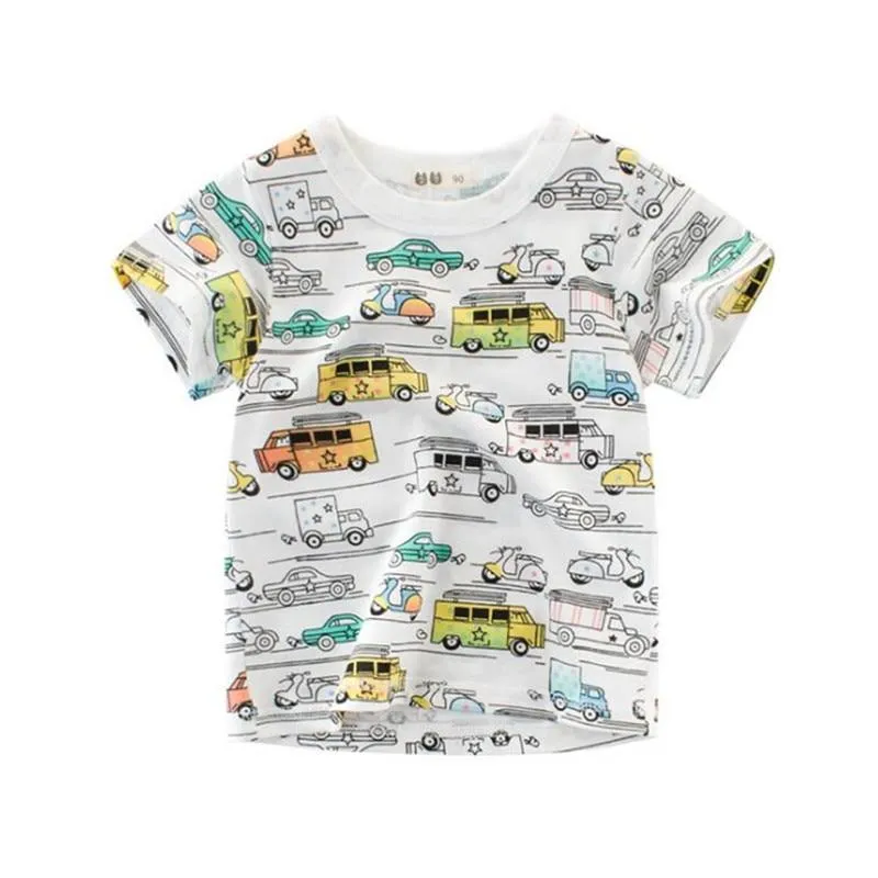 Boys Short Sleeve Cartoon Images Design  T-Shirts