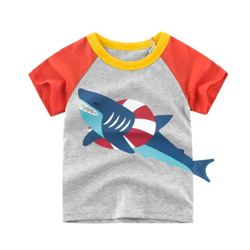 Boys Short Sleeve Cartoon Images Design  T-Shirts