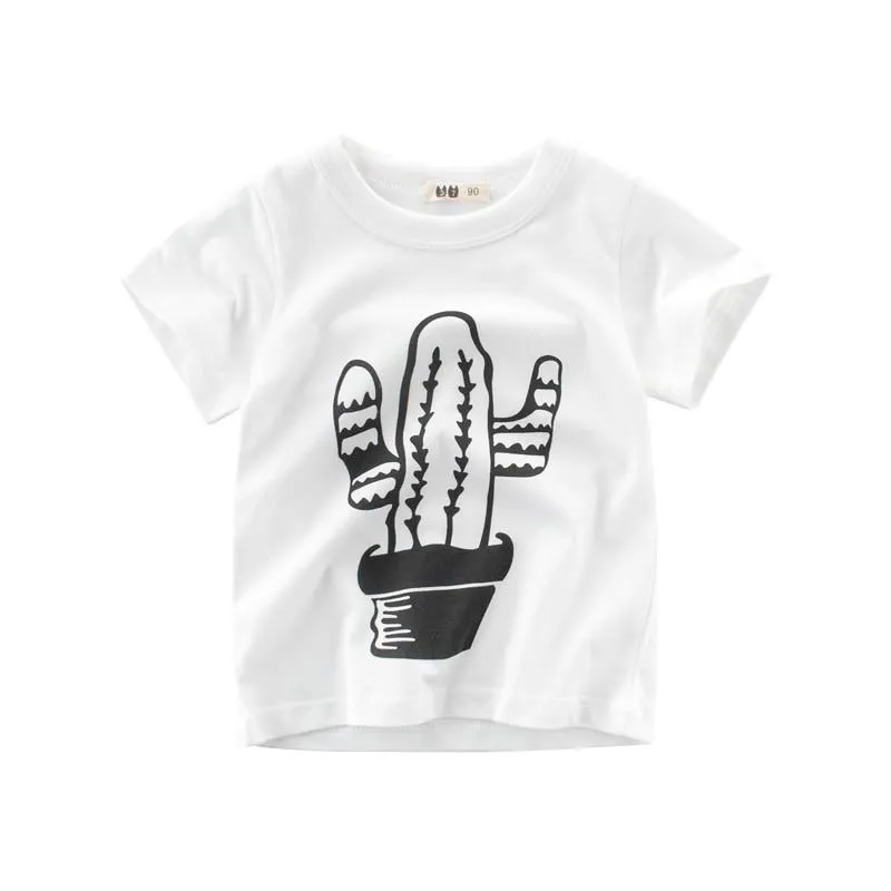 Boys Short Sleeve Cartoon Images Design  T-Shirts