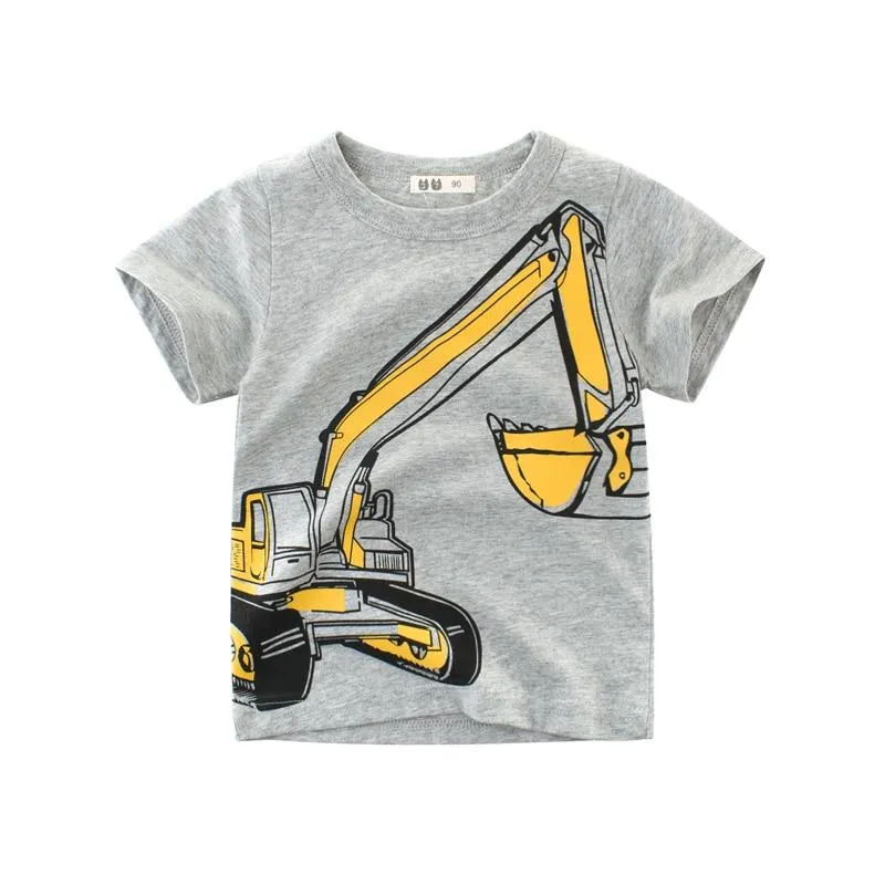 Boys Short Sleeve Cartoon Images Design  T-Shirts