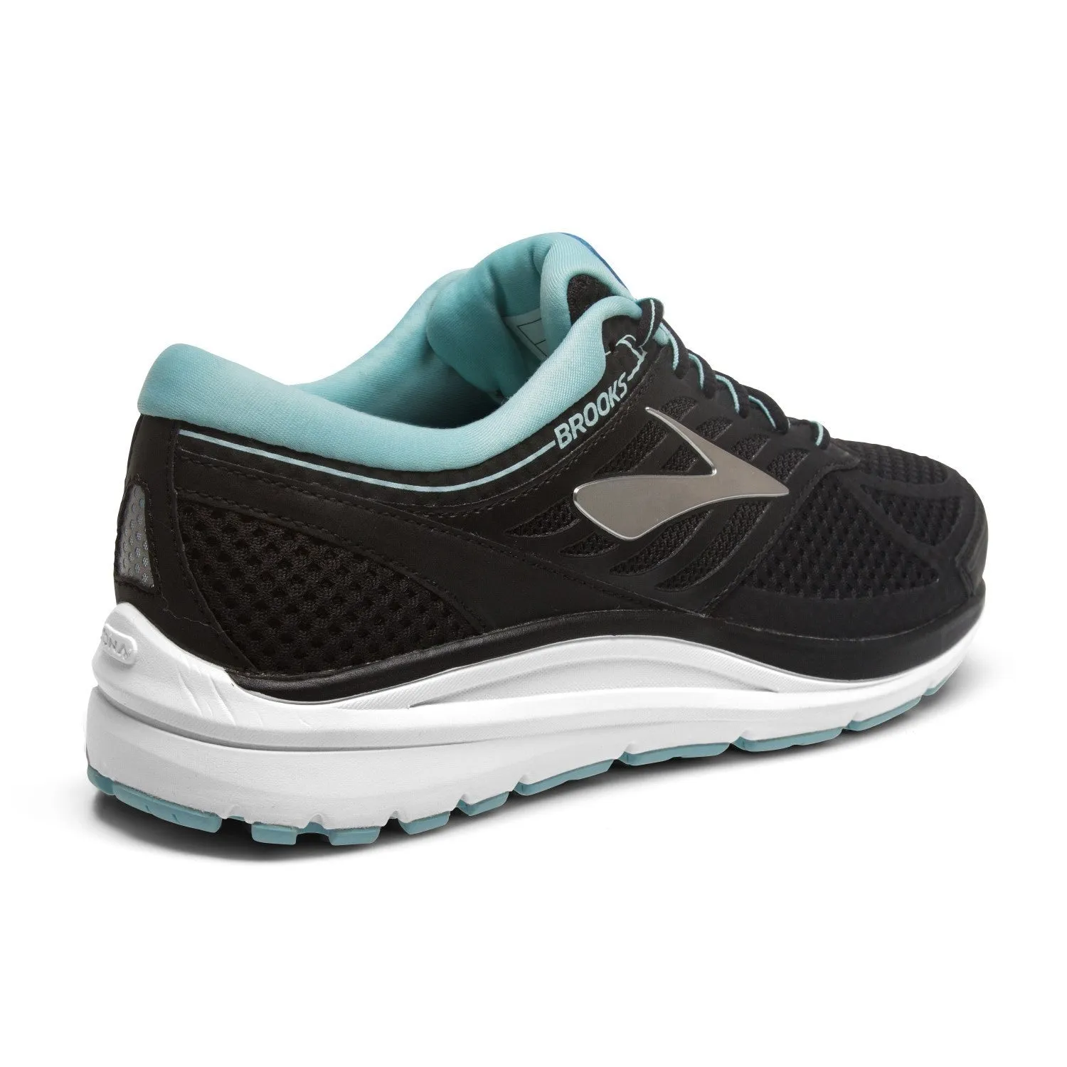 Brooks Womens Addiction 13 D Running Shoes - Black/Angel Blue/Silver