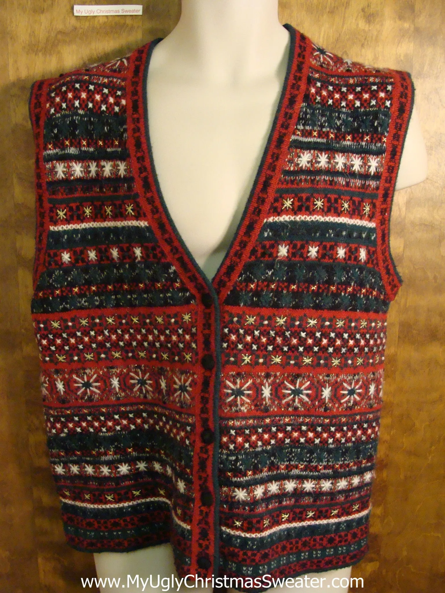 Cheap Busy Tacky Bad Christmas Sweater Vest