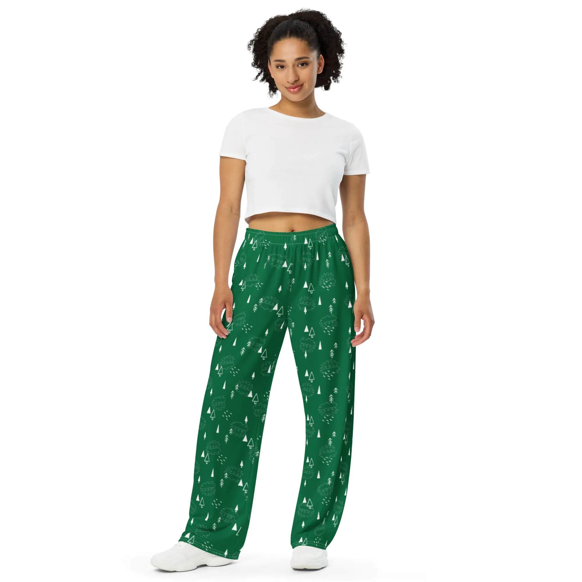 Christmas Porcu-pines All-over print unisex wide-leg pants