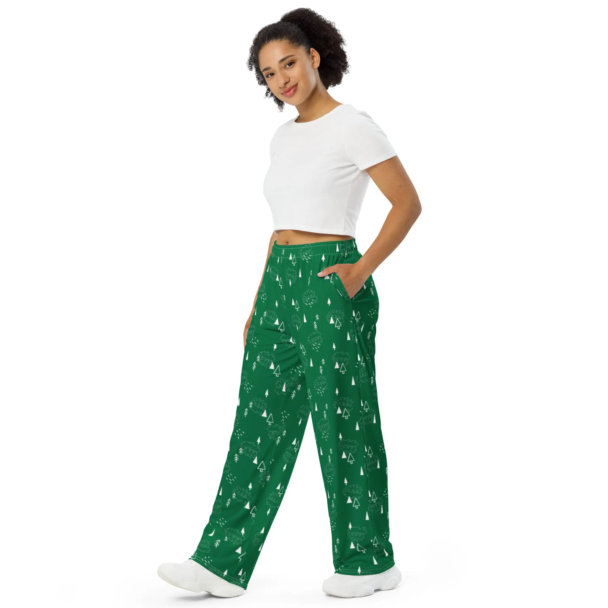 Christmas Porcu-pines All-over print unisex wide-leg pants