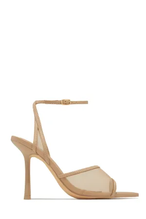 Cora Peep Toe High Heels - Nude