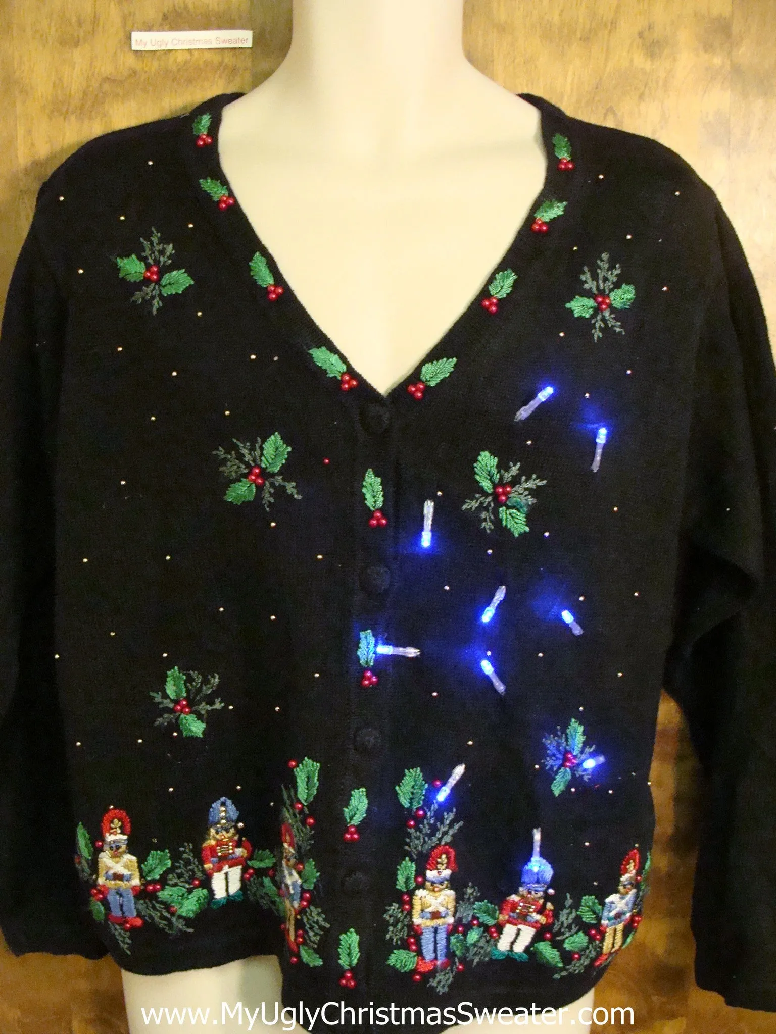 Crazy Nutcrackers Christmas Sweater with Lights