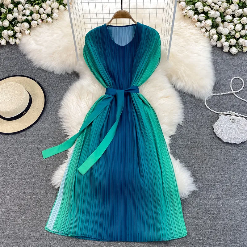 Cute A line gradient dress fashion dress     S364