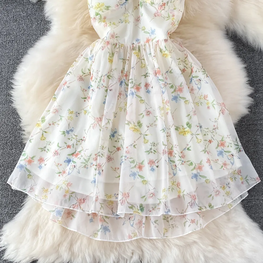 Cute floral short dress A line fashion dress    S326