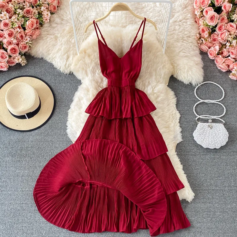 Cute v neck short A line dress fashion dress   S11