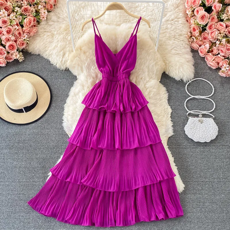 Cute v neck short A line dress fashion dress   S11