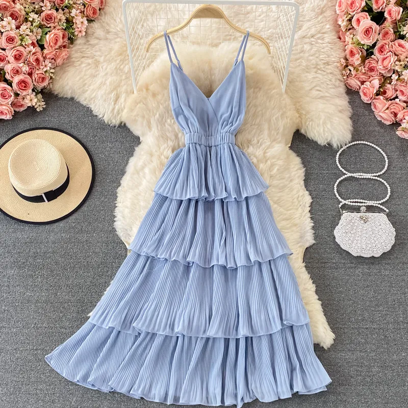 Cute v neck short A line dress fashion dress   S11