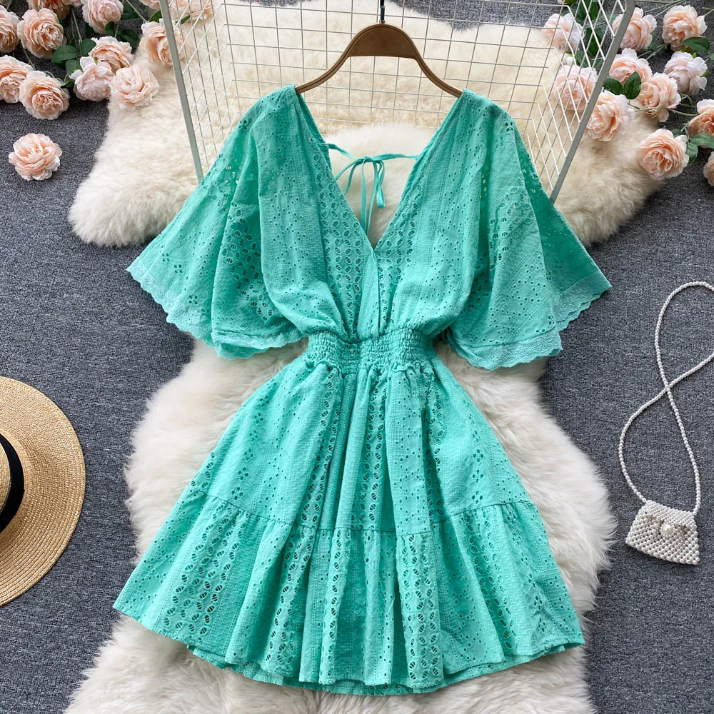 Cute v neck short dress A line fashion dress    S455