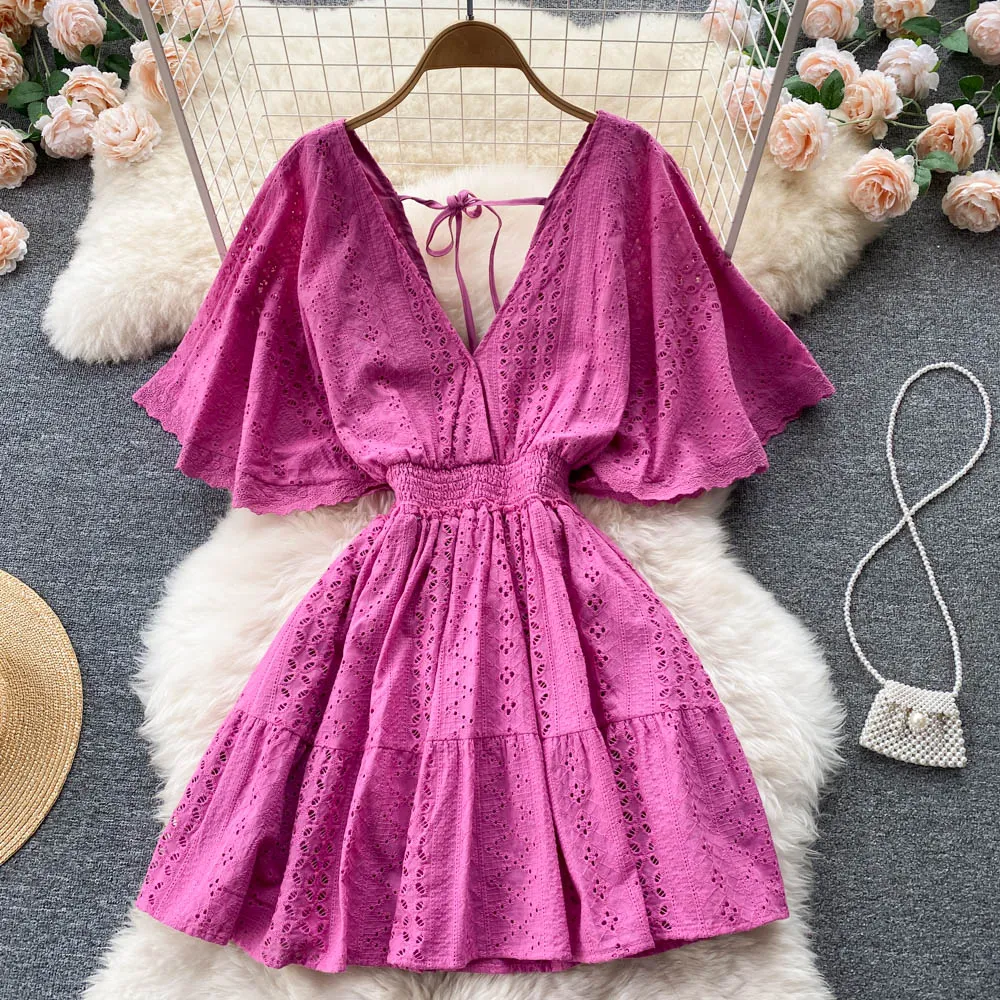 Cute v neck short dress A line fashion dress    S455