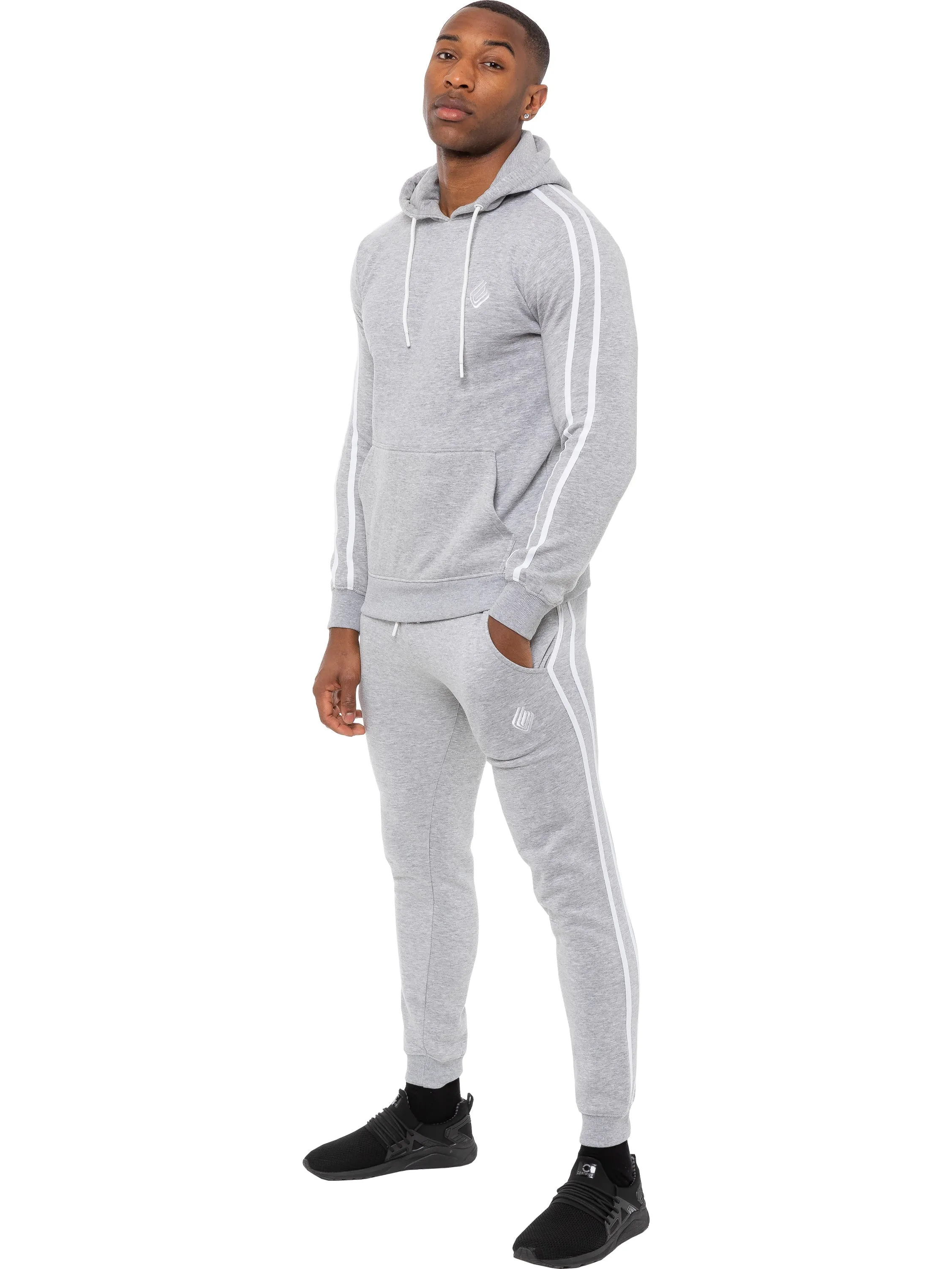 Enzo | Mens Pullover Tape Hoodie Tracksuit Set