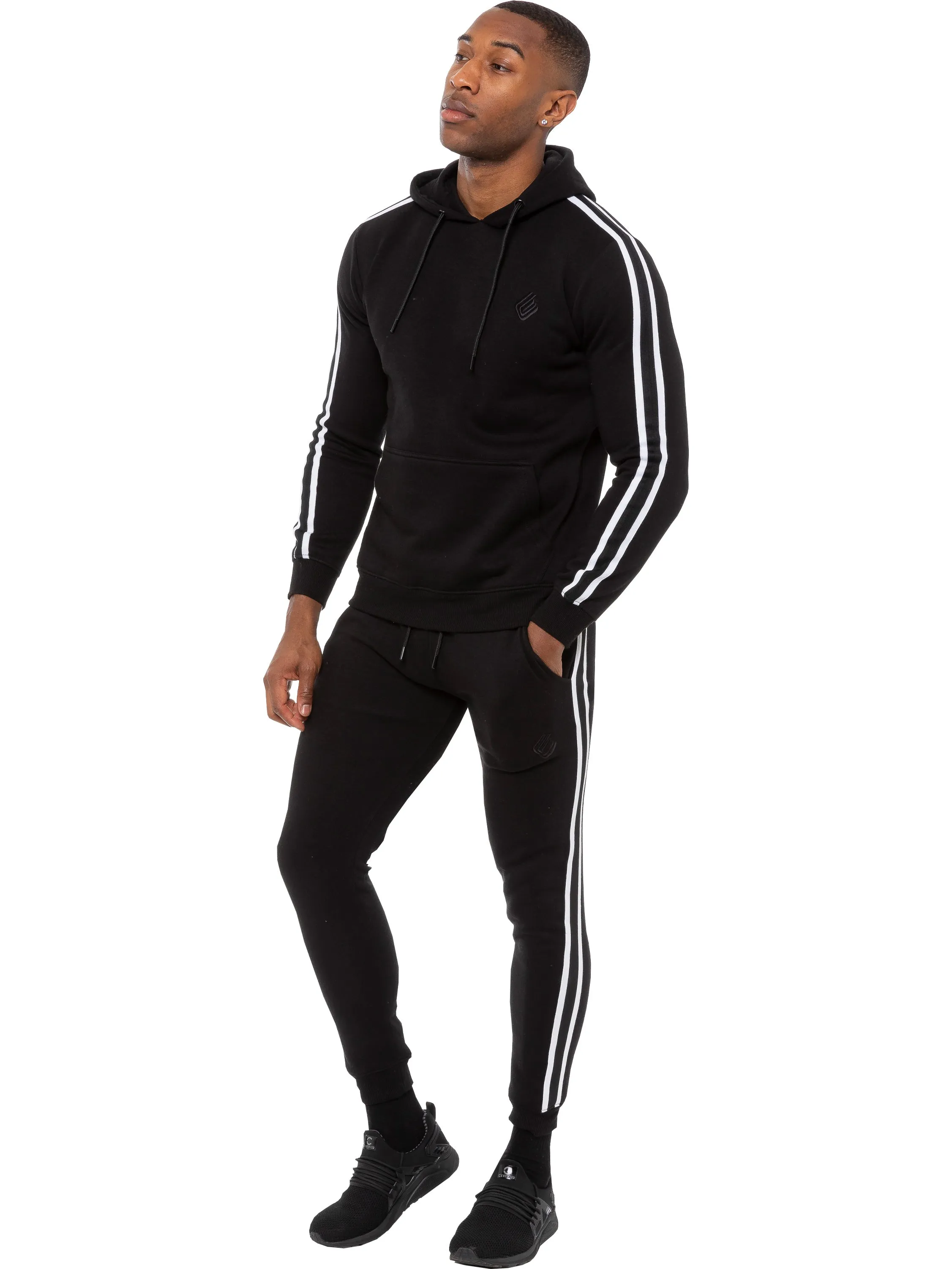 Enzo | Mens Pullover Tape Hoodie Tracksuit Set