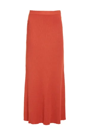 Epper Knit Midi Skirt in Spice Cashmere Silk