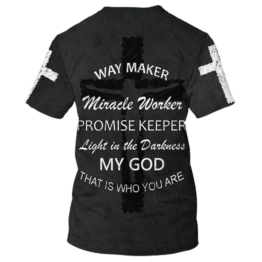 Faith Way Maker Miracle Worker 3D All Over Printed Shirt for Men and Women