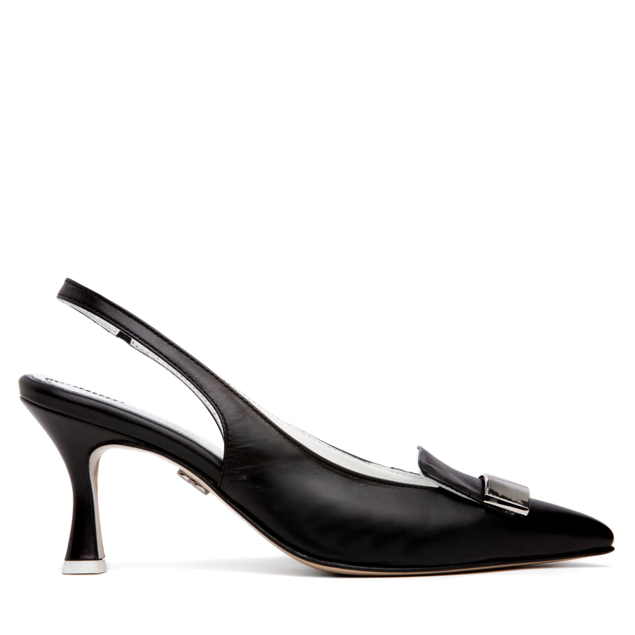 Fiona Black Leather Slingback