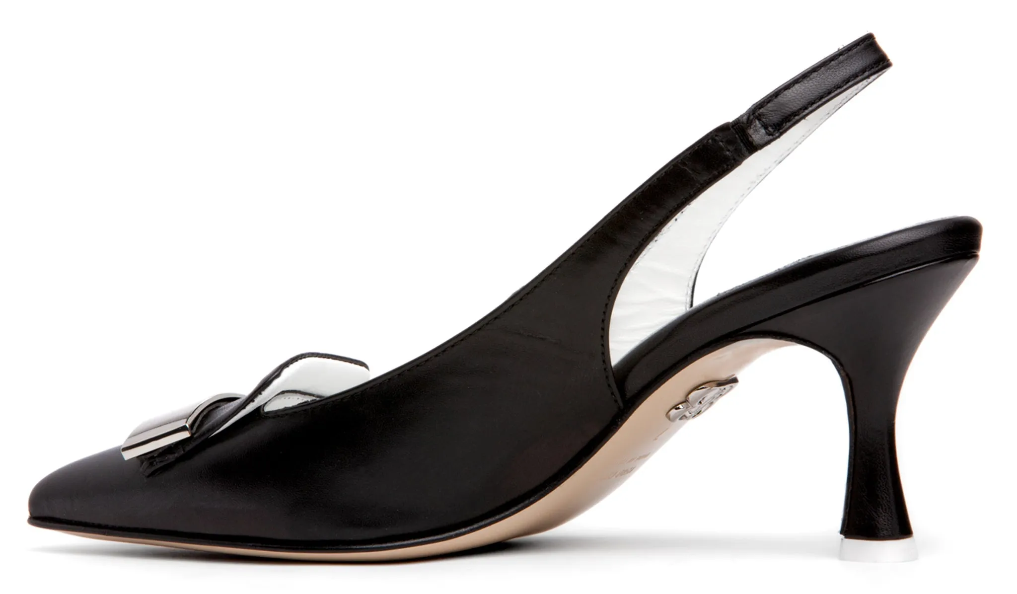 Fiona Black Leather Slingback