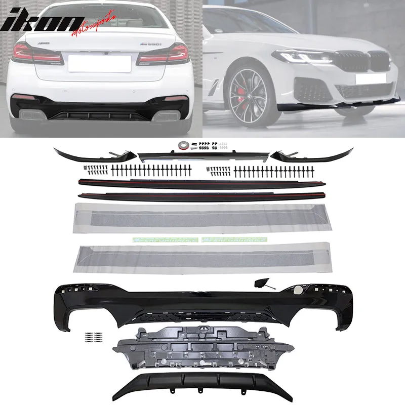 Fits 2021-2023 G30 G31 M550i Rear Diffuser Front Bumper Lip Side Skirt