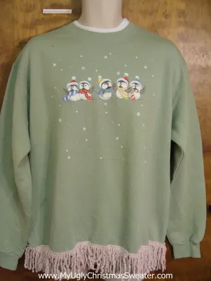 Five Funny Penguins Cute Novelty Christmas Sweatshirt