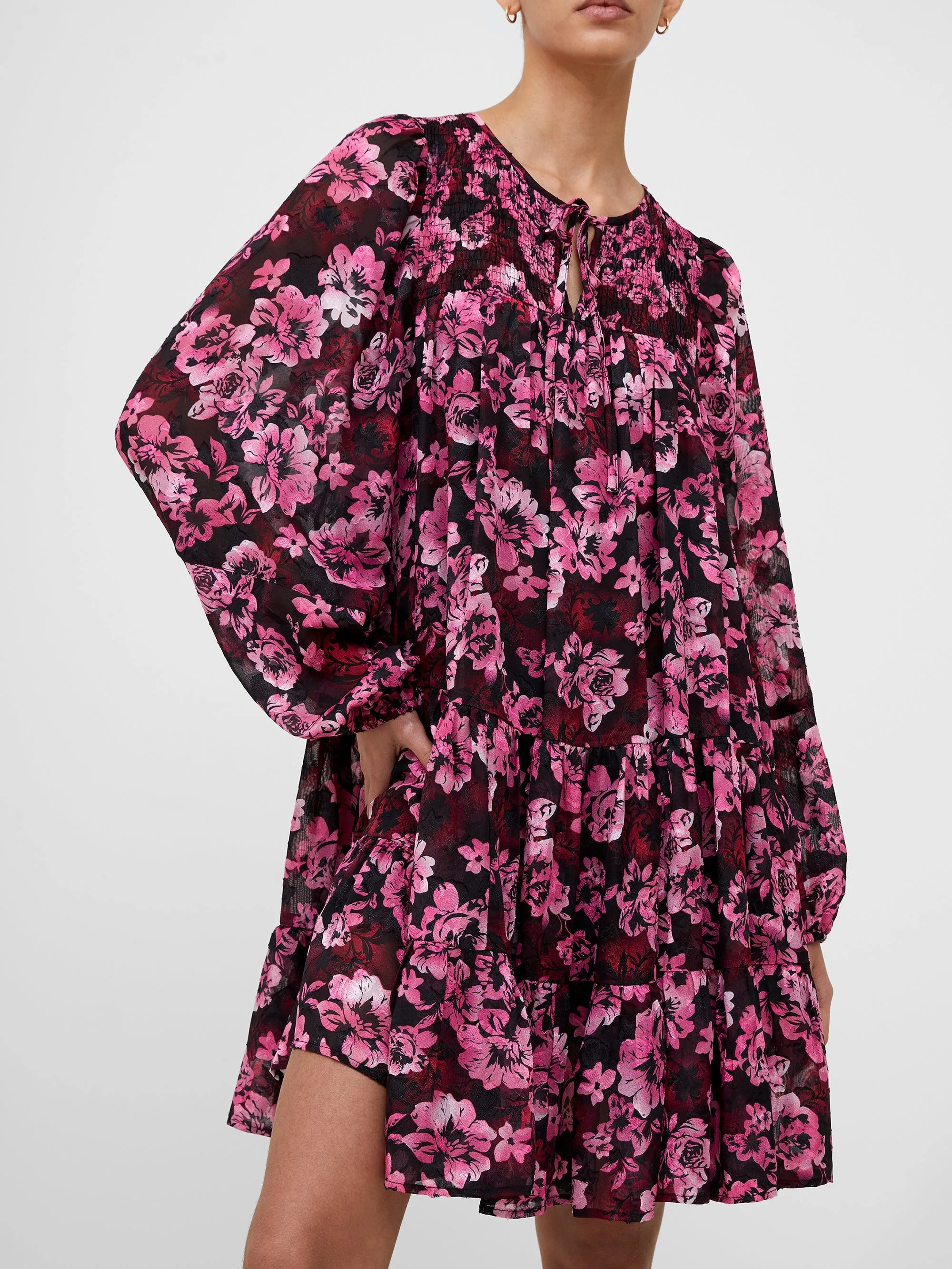 Floral Smock Mini Dress