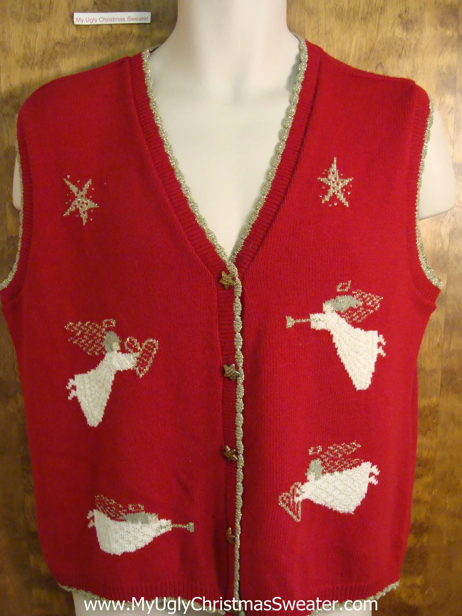 Flying Angels Tacky Bad Christmas Sweater Vest