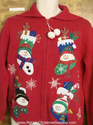 Four Snowmen Horrible Ugly Christmas Sweater