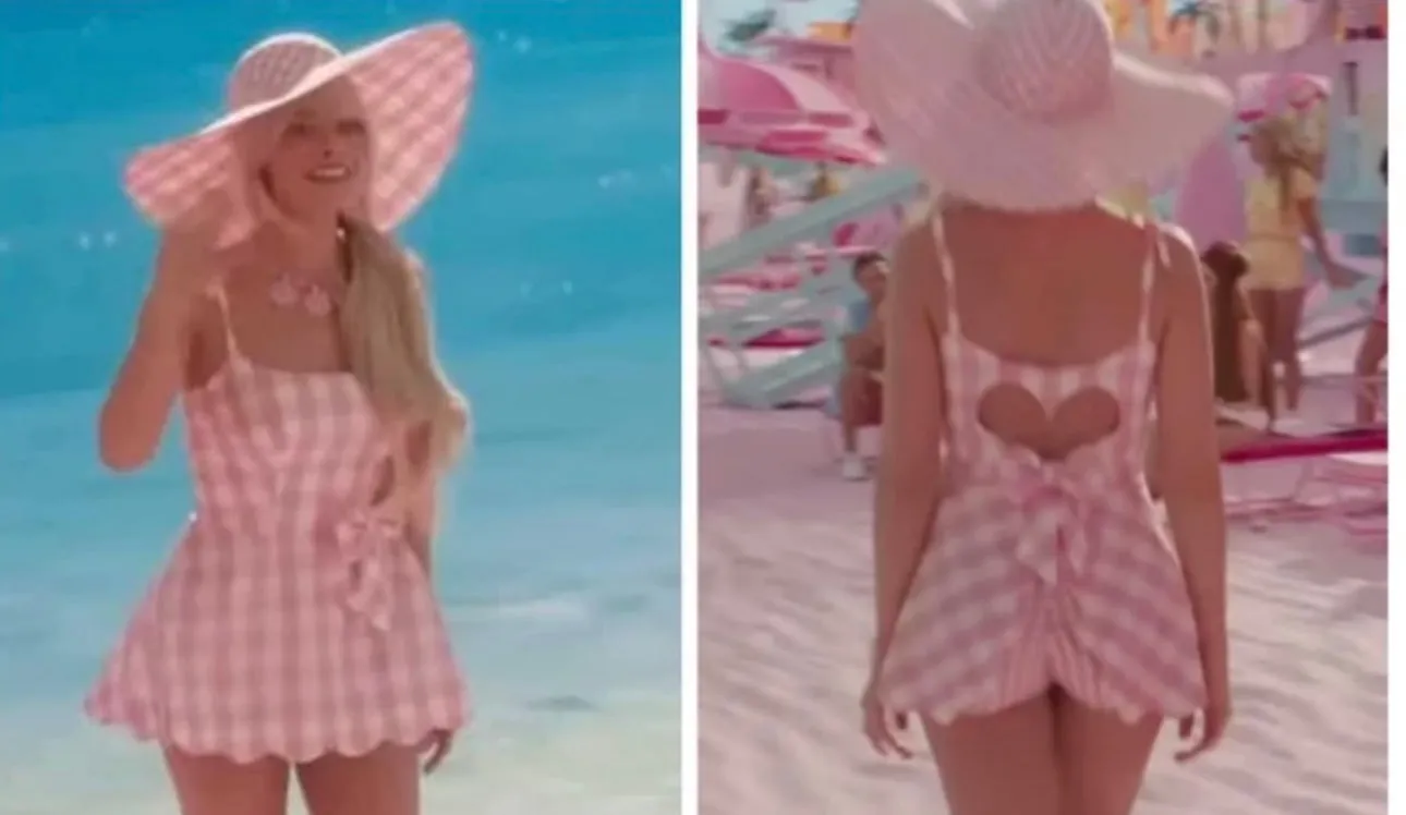 Gingham apron dress with Sun Hat from Barbie The Movie