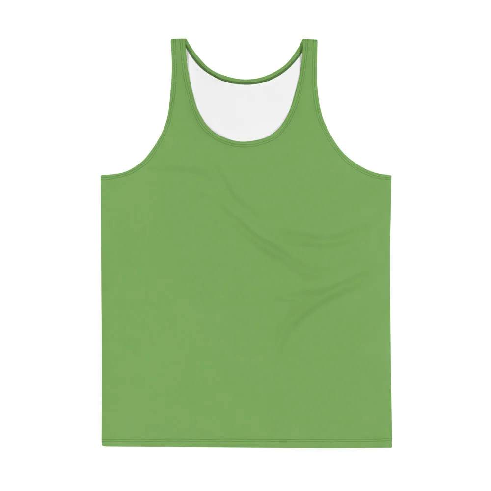 Green Apple Color Tank Top, Solid Color Print Premium Unisex Gay Friendly Tank Top- Made in USA