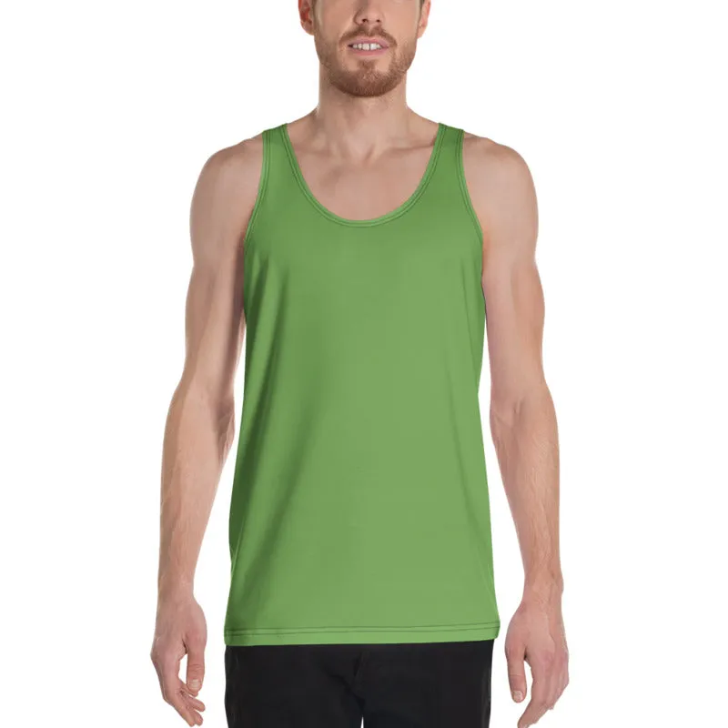 Green Apple Color Tank Top, Solid Color Print Premium Unisex Gay Friendly Tank Top- Made in USA