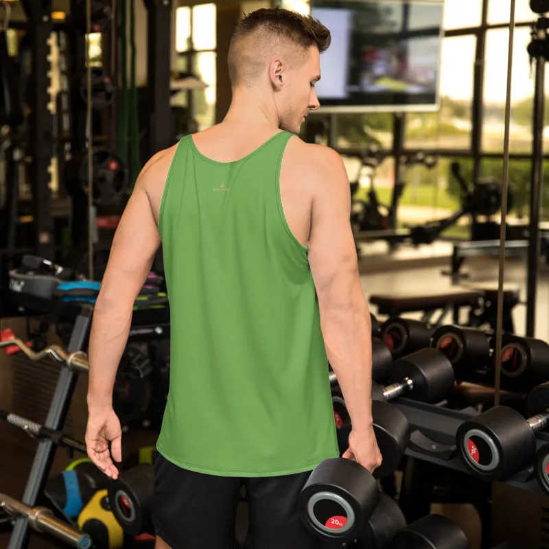 Green Apple Color Tank Top, Solid Color Print Premium Unisex Gay Friendly Tank Top- Made in USA