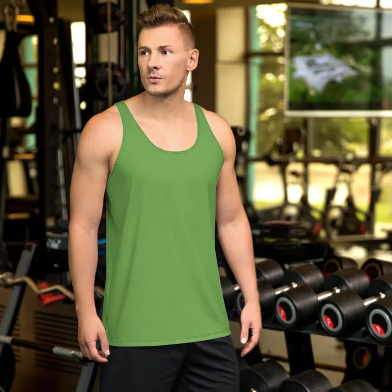 Green Apple Color Tank Top, Solid Color Print Premium Unisex Gay Friendly Tank Top- Made in USA