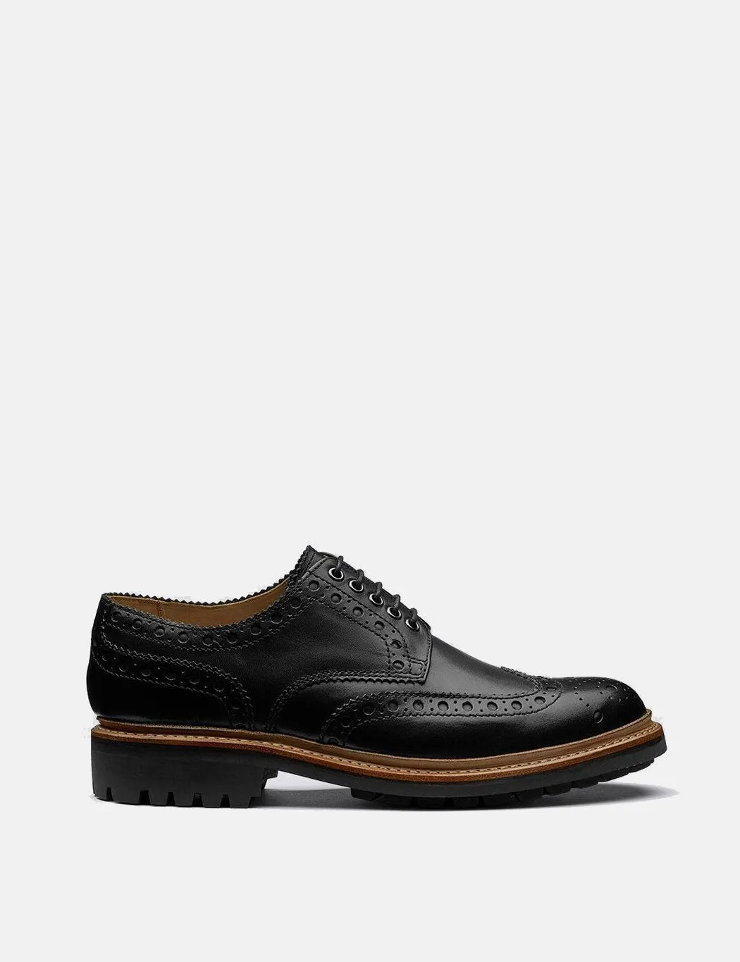 Grenson Archie Brogue Shoes - Black