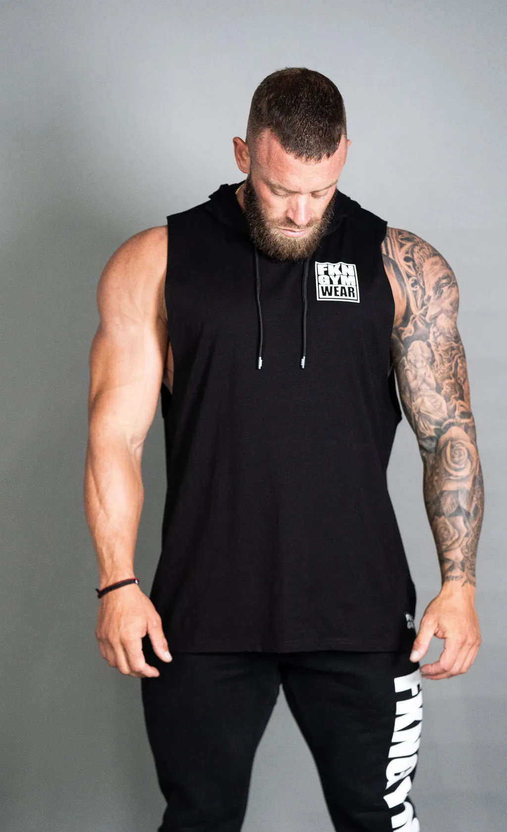 Heist | Men's Gym Hoodie Muscle Tank | Black