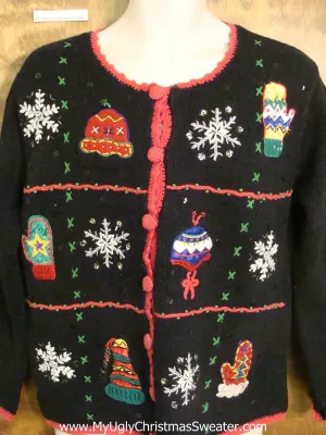 Horrible Black Ugly Christmas Sweater Cardigan