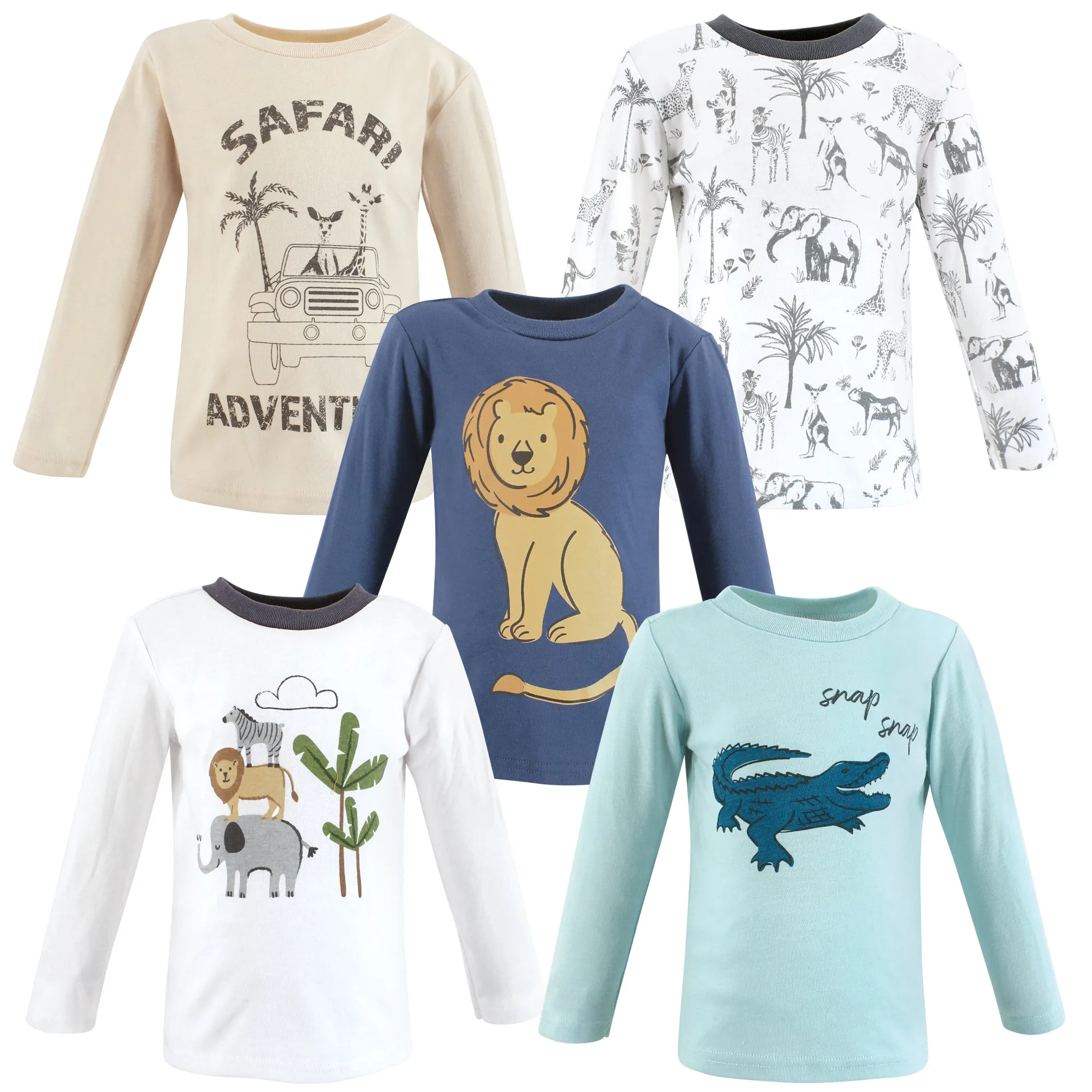 Hudson Baby Long Sleeve T-Shirts, Safari Adventure