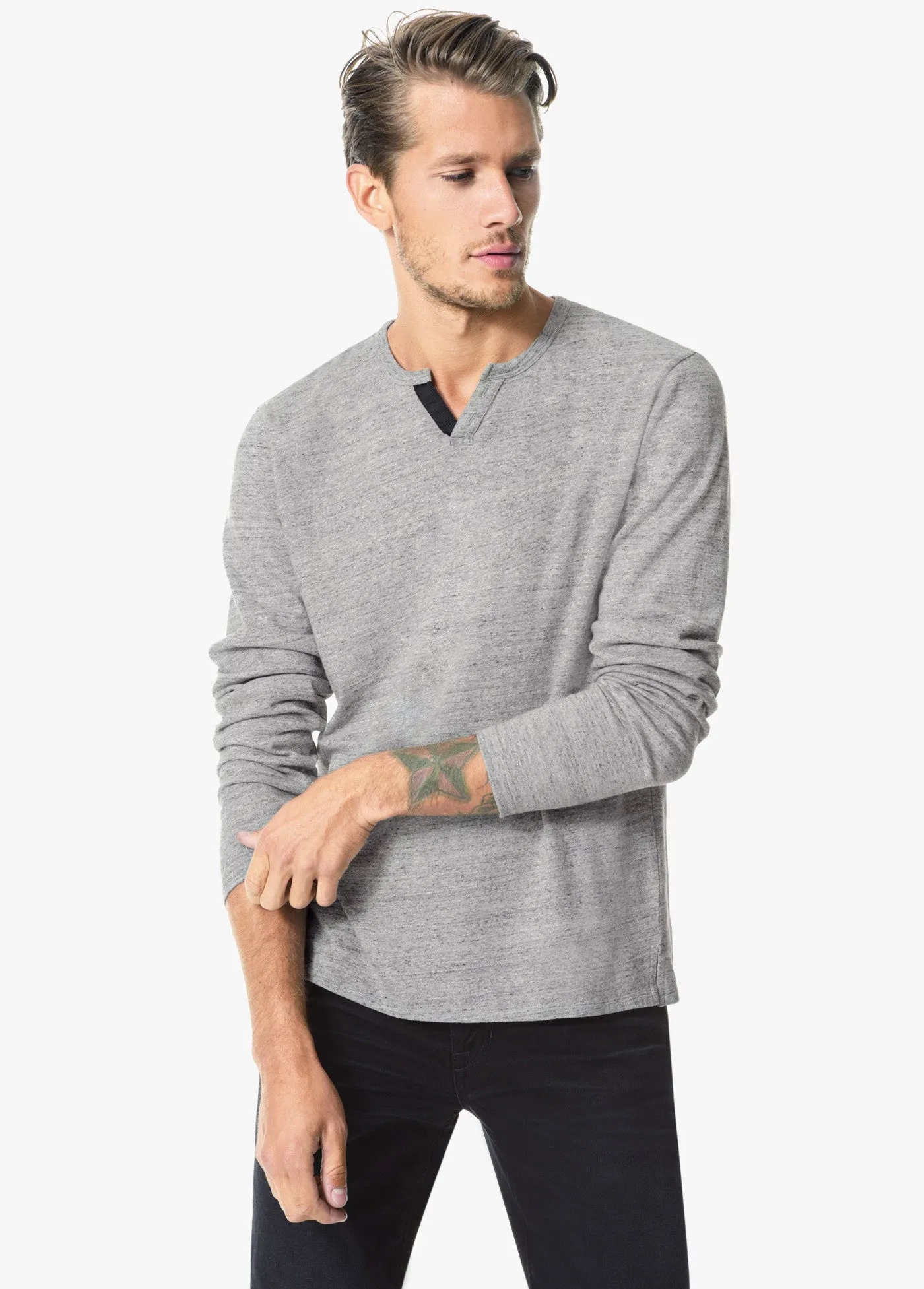 JOES - Men's Wintz Henley Heather Grey